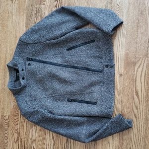 (M) H&M High Collared Diagonal Zip Jacket Assymetrical Formal Contemporary Urban